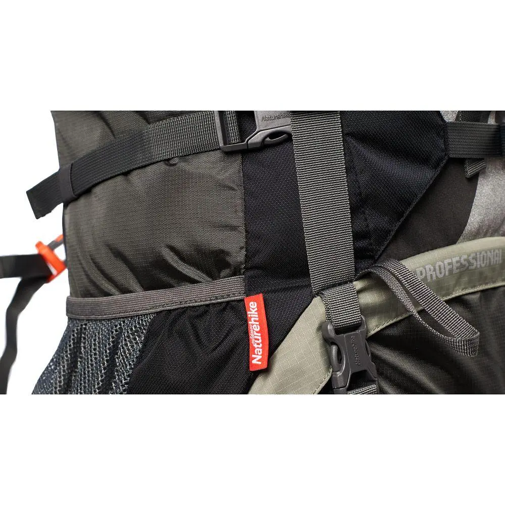 Рюкзак туристичний Naturehike NH70B070-B, 70 л + 5 л, чорно-сірий - фото 6