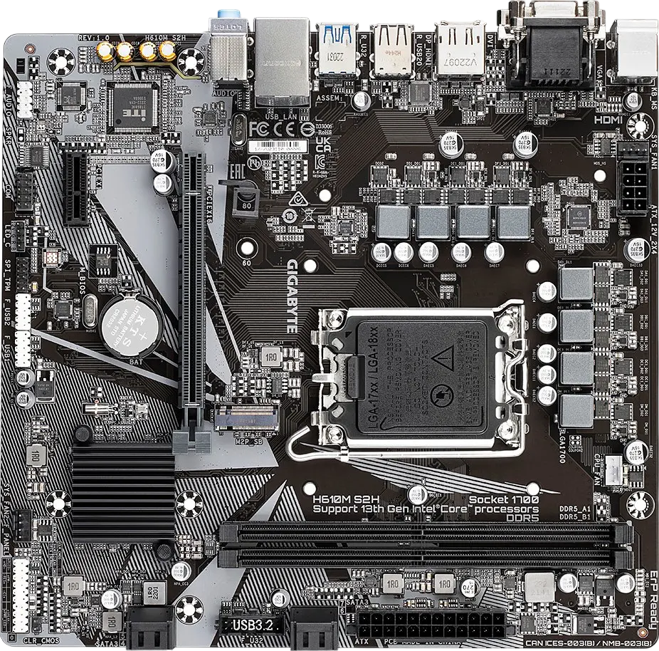 Материнська плата Gigabyte H610M S2H LGA 1700 (H610M S2H) Б/В - фото 2