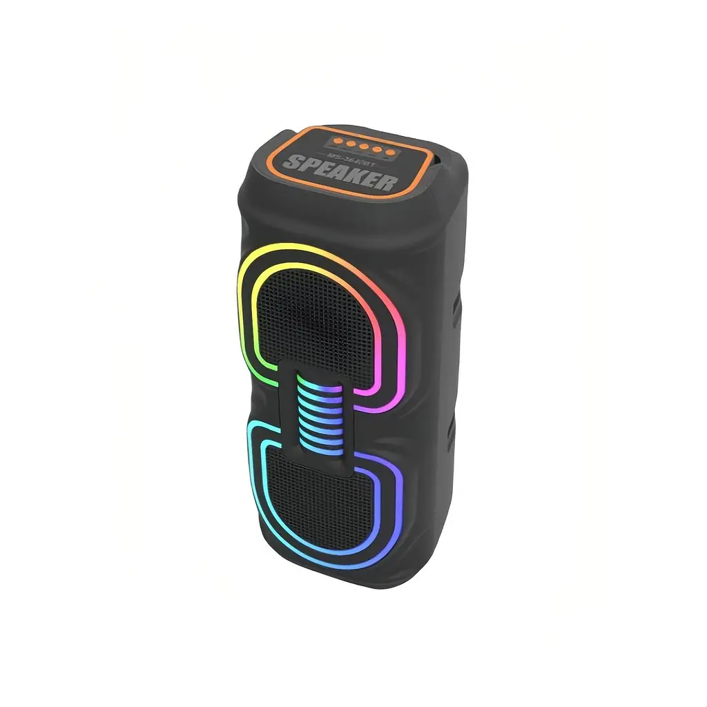 Портативна бездротова Bluetooth колонка акумуляторна 2x10 Вт FM-радіо міні валіза з RGB LED підсвічуванням 20W 39x16x16см UKC MS-3640BT - фото 8