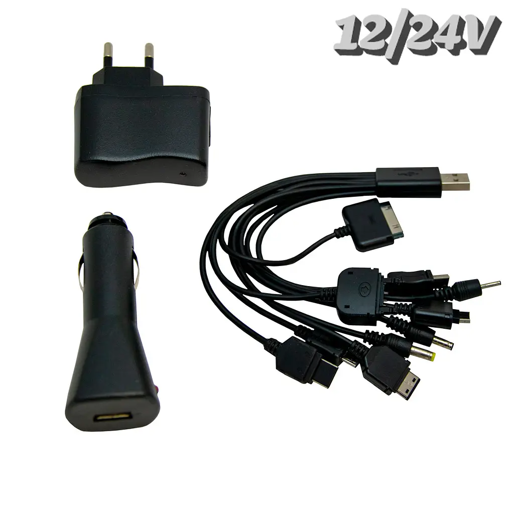 Зарядний пристрій у прикурювач Mobi Charger 10in1 683 12/24/220 V 1 A, USB заряджання в авто для телефона - фото 7