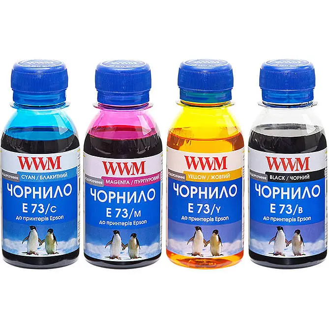 Комплект чорнил WWM для Epson TX119/TX209/TX419 4х100г B/C/M/Y водорозчинне (E73SET-2)