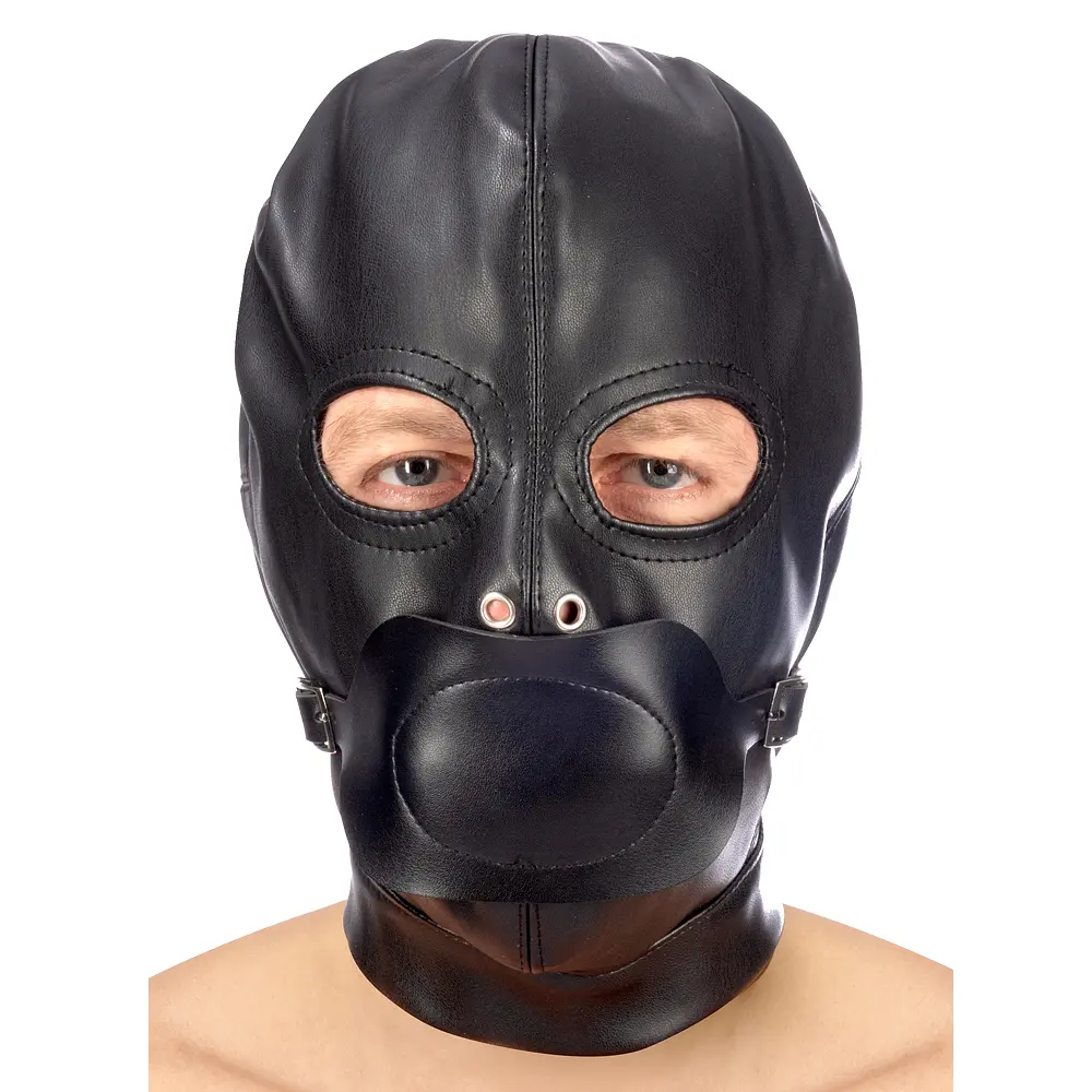 Маска Fetish Tentation Enjoy Pain BDSM Hood With Gag черный - фото 3