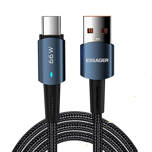 Зарядний кабель ESSAGER Sunset 6A PD66W Type-C 1 метр