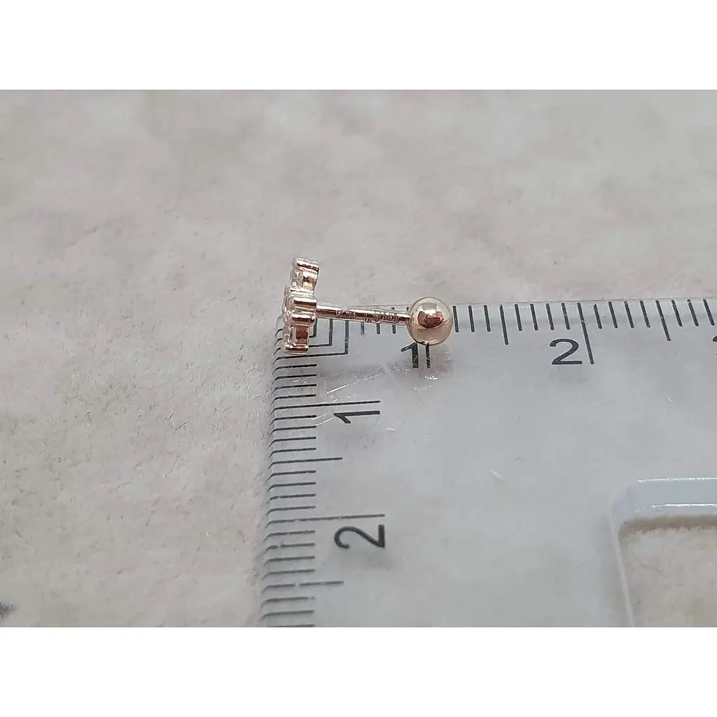 Золотая серьга для пирсинга хеликса Ирий Крестик с фианитами. З40102ШТ - фото 4