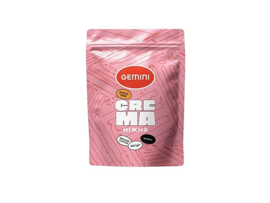 Кава мелена GEMINI 100г мелена Crema Ніжна (Zip-pac)