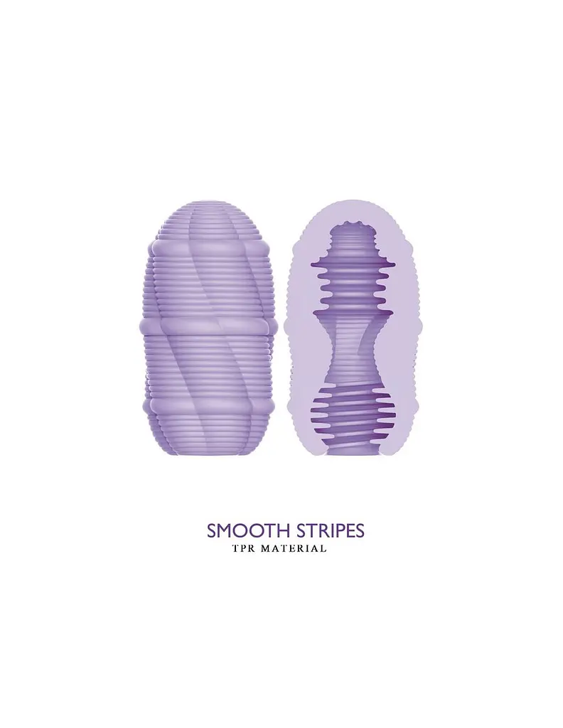 Мастурбатор мини с ребристым рельефом Pretty Love Smooth Stripes Cupid X Egg, фиолетовый - фото 3