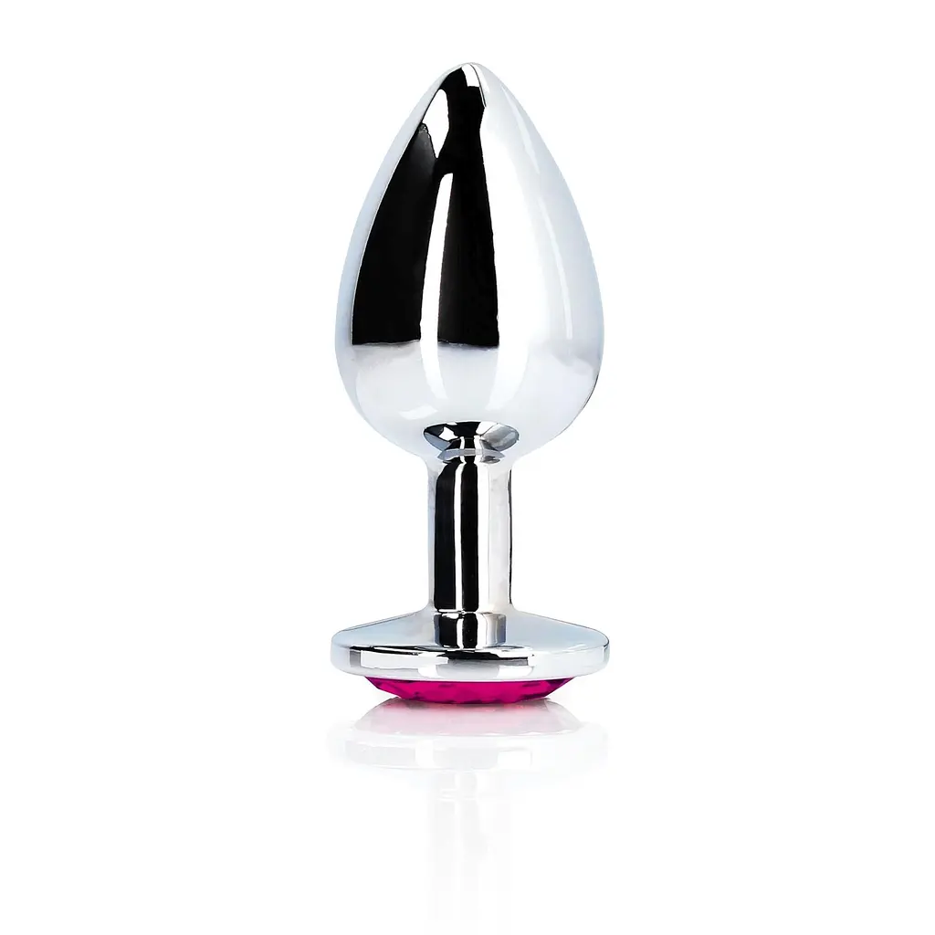 Анальна пробка Ouch! Heart Gem Butt Plug Large, 9.3 см (сріблястий) - фото 2
