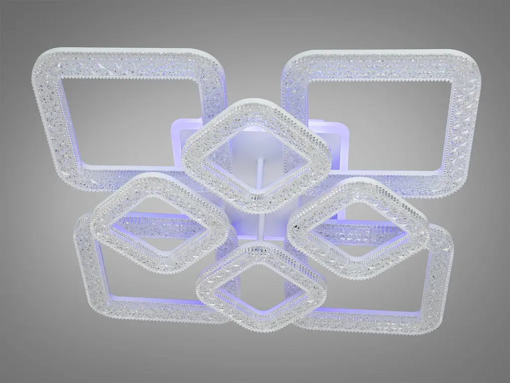 Плоска світлодіодна стельова люстра з пультом 2205/4+4WH LED 3 - фото 4