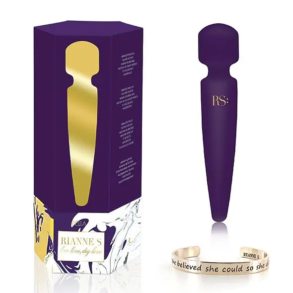 Вібромасажер Rianne S: Bella Mini Wand Purple, 10 режимів, медичний силікон, подарункове паковання - фото 6