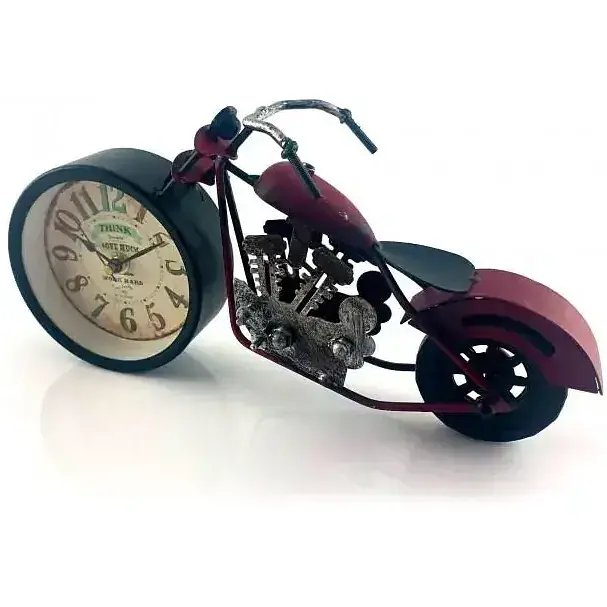 Часы настольные Мотоцикл красный 28х15х7.5 см - фото 2
