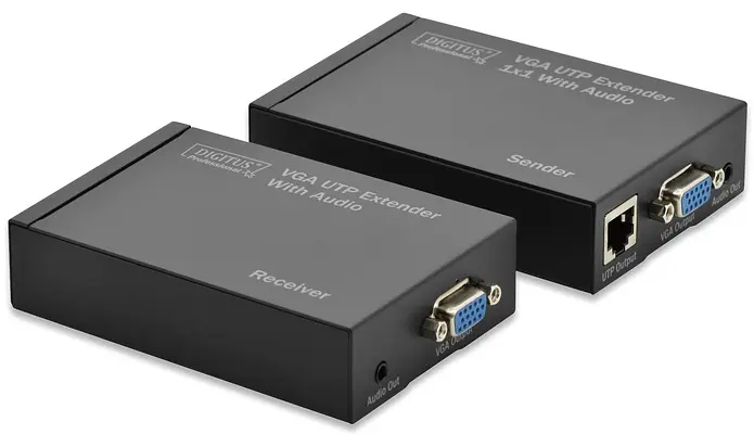 Подовжувач Digitus VGA через UTP, встановлений макс. 1920x1200, 0-70°C, 300 м, teh0013679 - фото 2