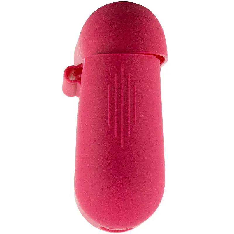 Силіконовий футляр New з карабіном для навушників Airpods 1/2 Червоний / Rose Red - фото 4