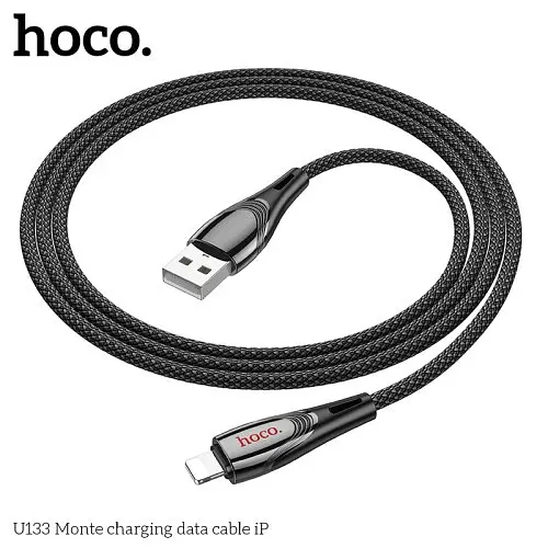 Кабель HOCO U133 Monte Charging Data Cable iP 1,2m. чорний - фото 4