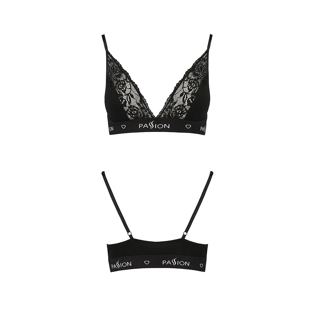 Еластичний топ з мереживом Passion PS001 TOP XL, black - фото 5