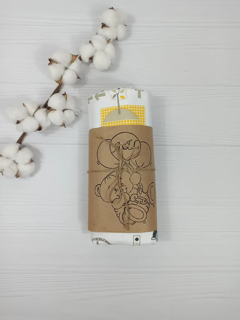 Пелюшка дитяча багаторазова непромокальна a.l.babybox Машини в місті жовтий 80x100 см Жовтий (NV 18145521) - фото 3