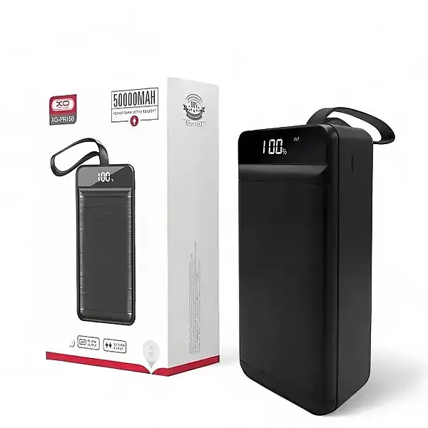 Зовнішній портативний акумулятор XO PR158 50000 mAh 22.5W чорний - фото 5