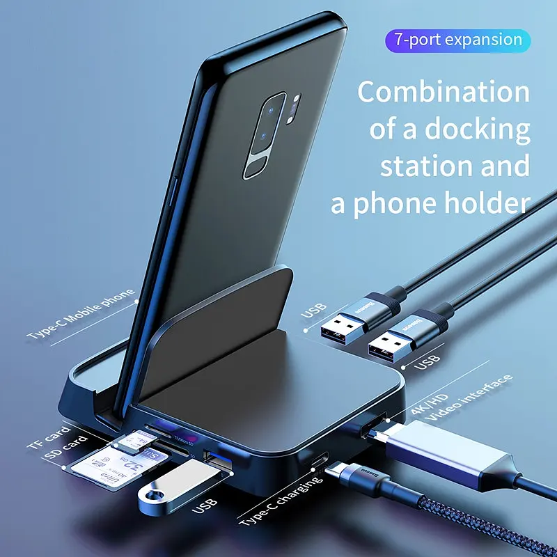 Док-станция Baseus Mate Docking Type-C Intelligent HUB (CAHUB-AT01) - фото 5