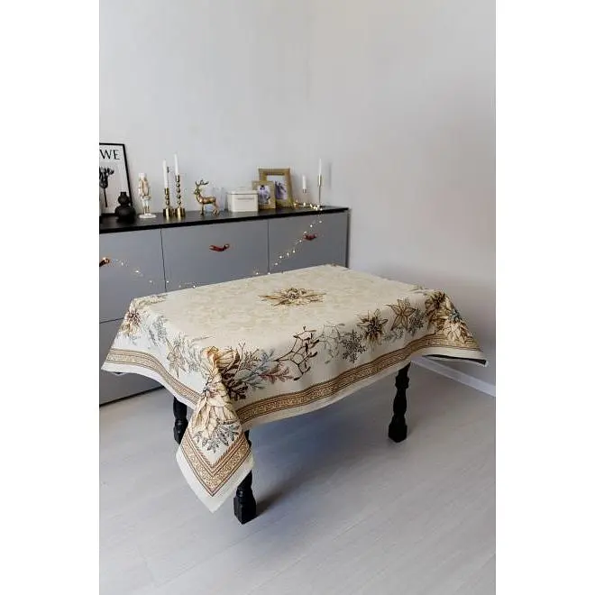 Скатерть Прованс Золотой праздник гобелен 135х260 см (36321) - фото 3