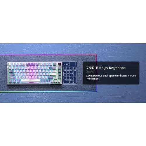 Клавіатура Клавіатура MageGee SKY 81 RGB Фіолетовий Switch (6971969727939) Фіолетовий - фото 8