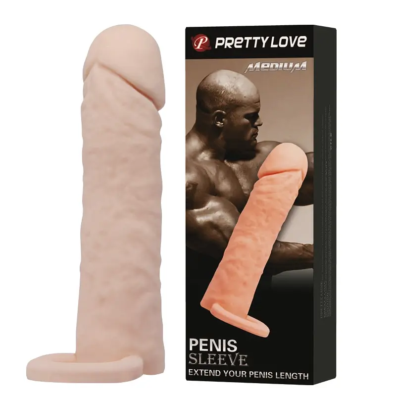 Насадка на член Pretty Love Penis Sleeve Medium Flesh, +4 см (тілесний) - фото 9