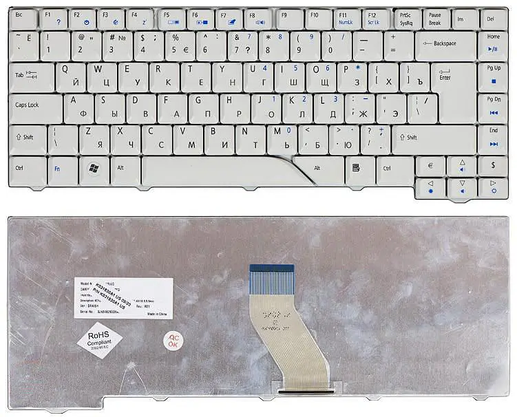Клавіатура для ноутбука Acer Aspire 4710, 4520, 5315, 5520, 5710, 5710G, 5710Z, 5710ZG, 5720, 5920 White - фото 3