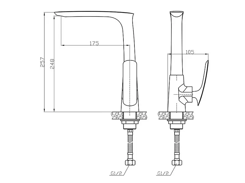 Кухонний змішувач NEWARC Slim 121531 - фото 7