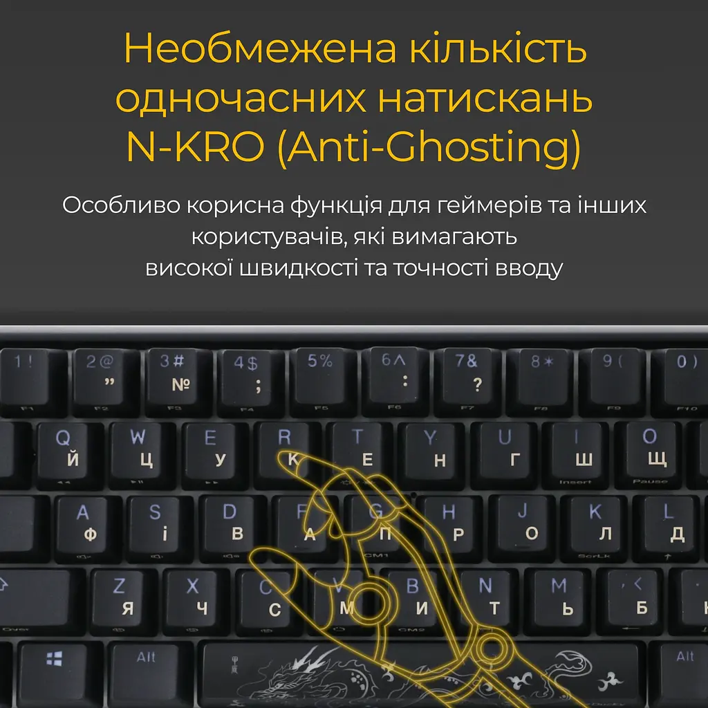 Клавіатура Ducky One 3 SF Cherry MX Red RGB UA USB Black (DKON2167ST-RUAPXCLAWSC1) - фото 8