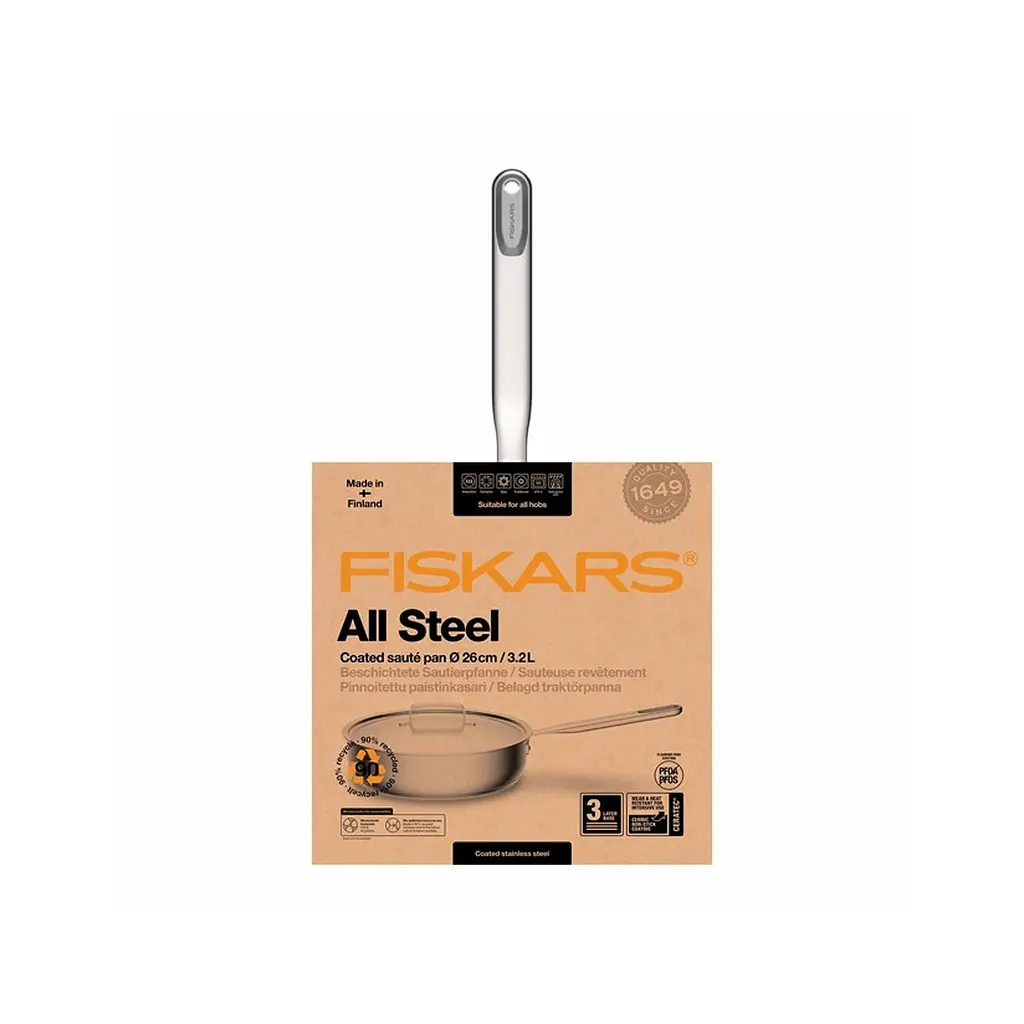 Сотейник Fiskars All Steel матовий 26 см (1064746) - фото 5