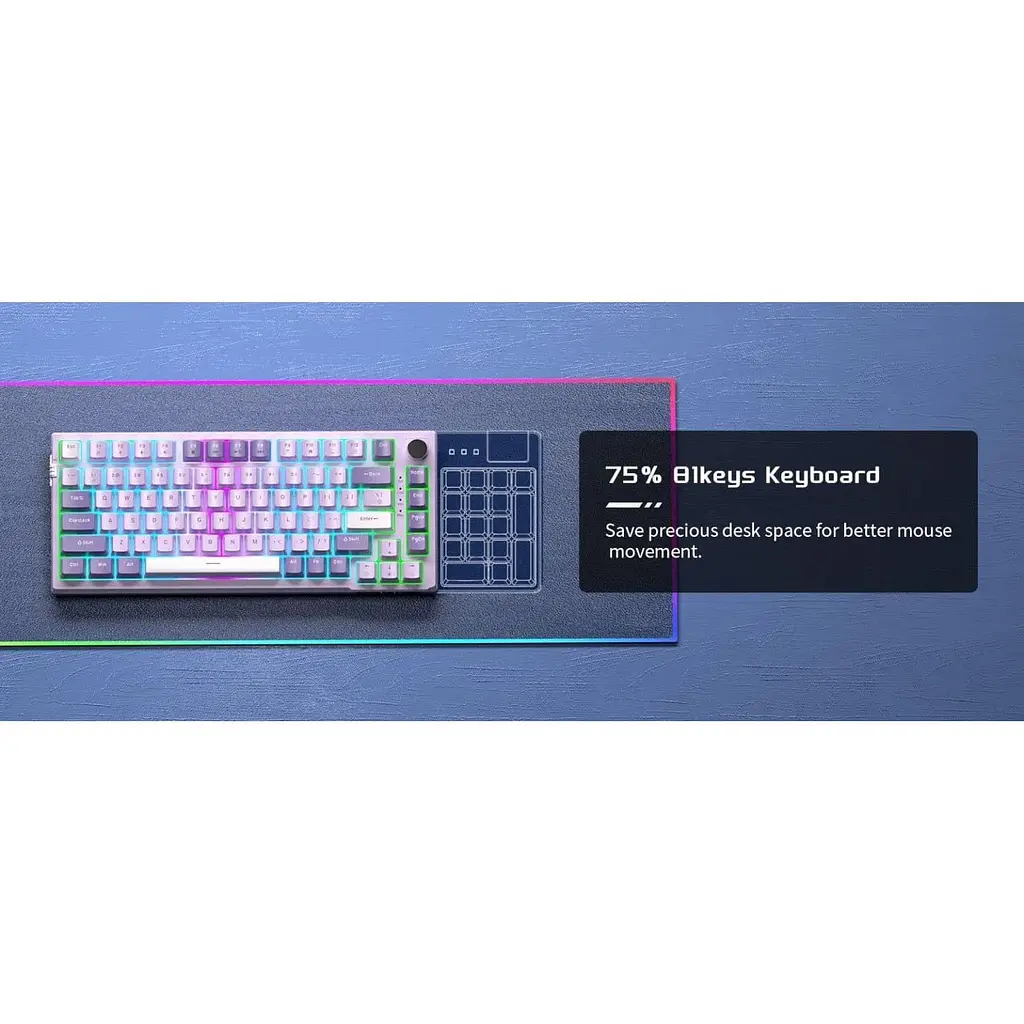 Клавіатура MageGee SKY 81 RGB Violet Switch Violet (6971969727939) [164304] - фото 8