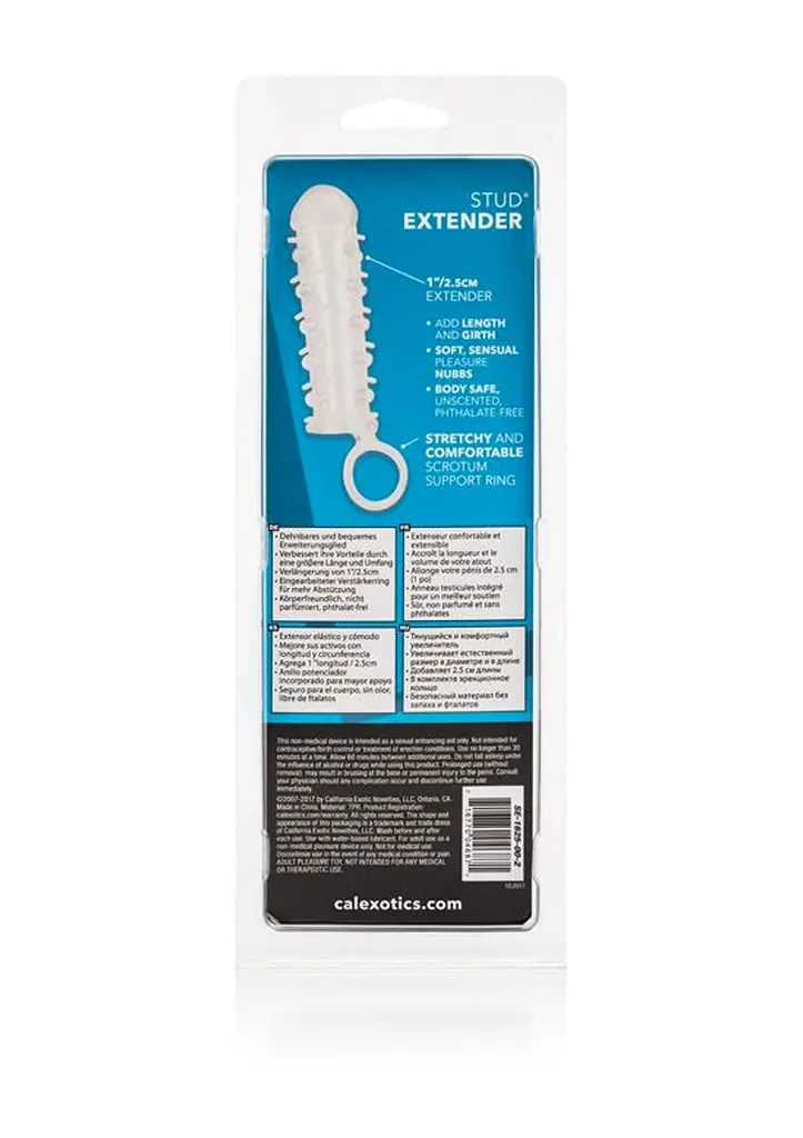 Насадка на пенис CalExotic Stud Extender 14 см прозрачный - фото 4