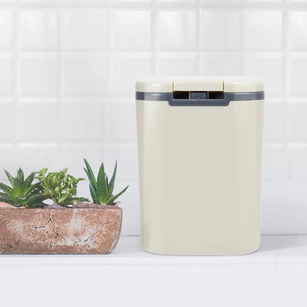 Ведро для мусора MBM My Home с крышкой 2 л бежевое (BIN-06 2L BEIGE) - фото 4