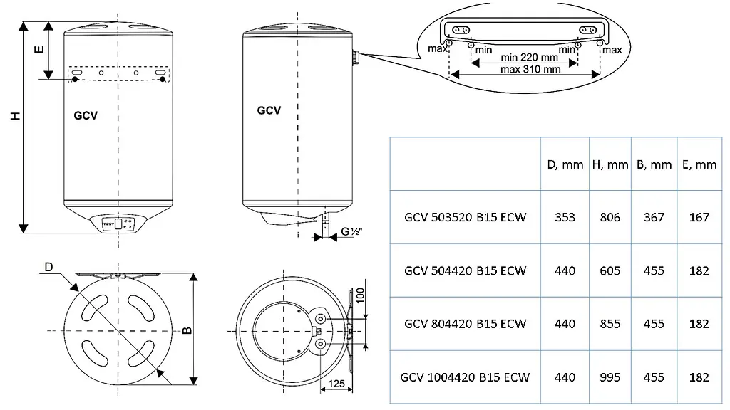 Бойлер BILIGHT CLOUD GCV 804420 B15 ECW Tesy teh0021800 - фото 3