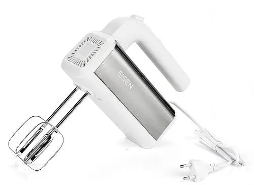 Миксер Eisen EHM-55W, White, 550W, ручной, 5 скоростей, винчики, крюки для замеса теста, защита от перегрева - фото 4