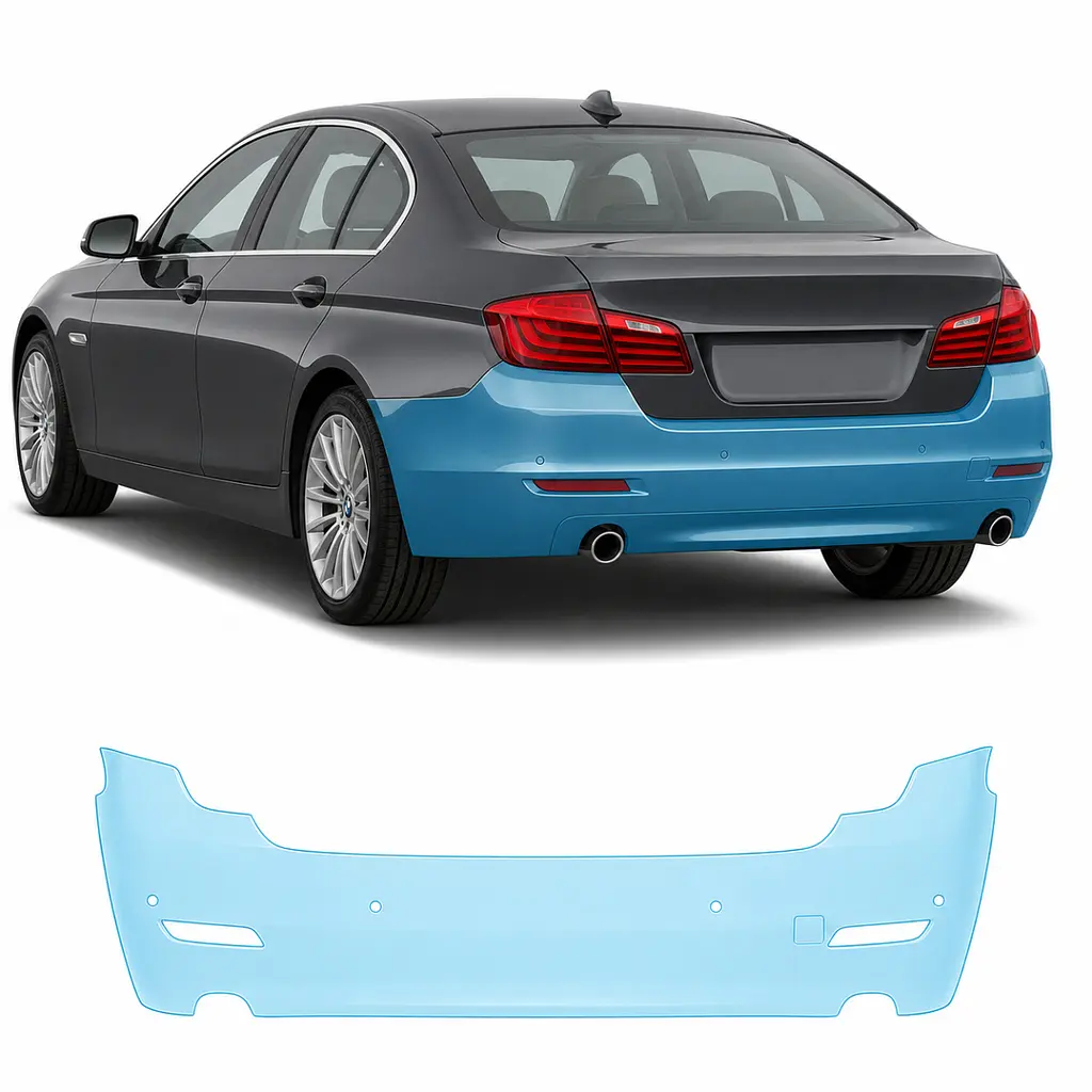 Антигравійна захисна бронеплівка за лекалами для BMW 5 Series F10 facelift 2013-2017 - задній бампер
