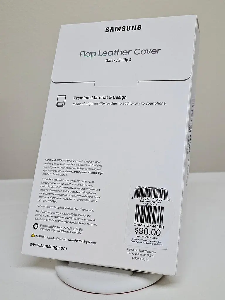 Чохол шкіряний оригінальний Leather Cover EF-VF721LLEGUA для Samsung Galaxy Z Flip4 Lavender - фото 8