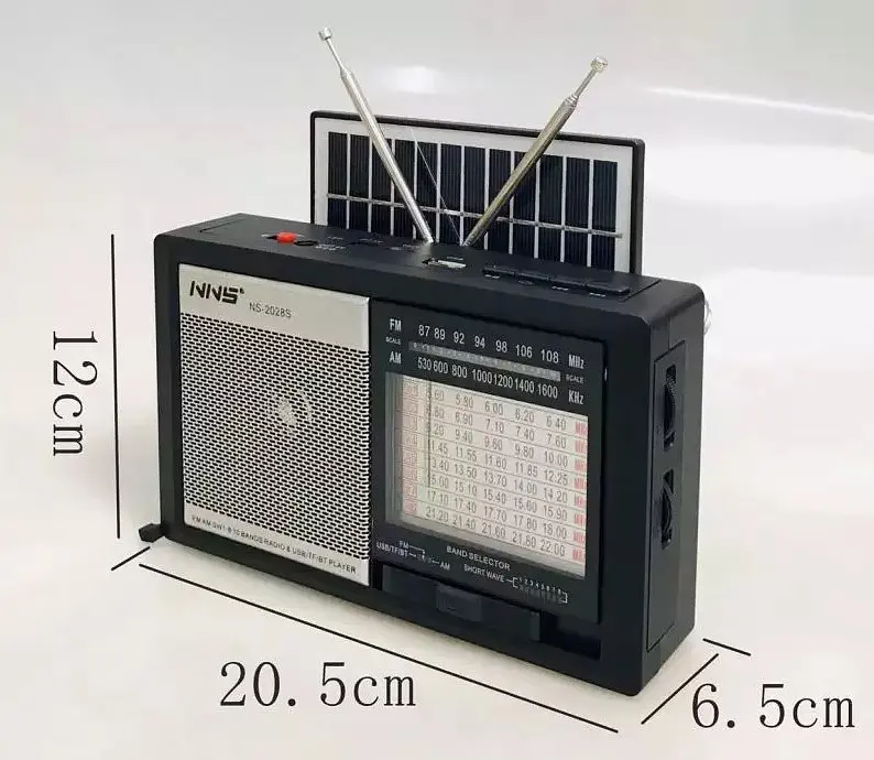 Радіоприймач з USB SD TF Mp3-плеєром ліхтариком із Solar панеллю - фото 5