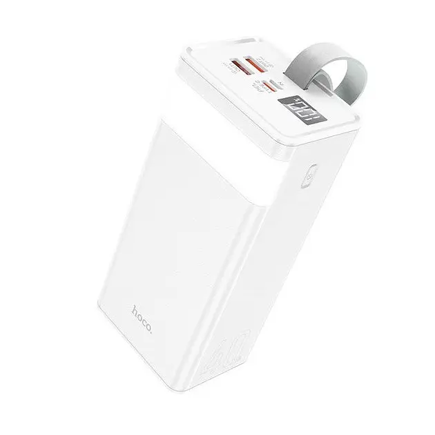 Портативний зарядний пристрій для телефону Power bank HOCO J86 Powermaster з ліхтарем 40000mAh Білий - фото 3