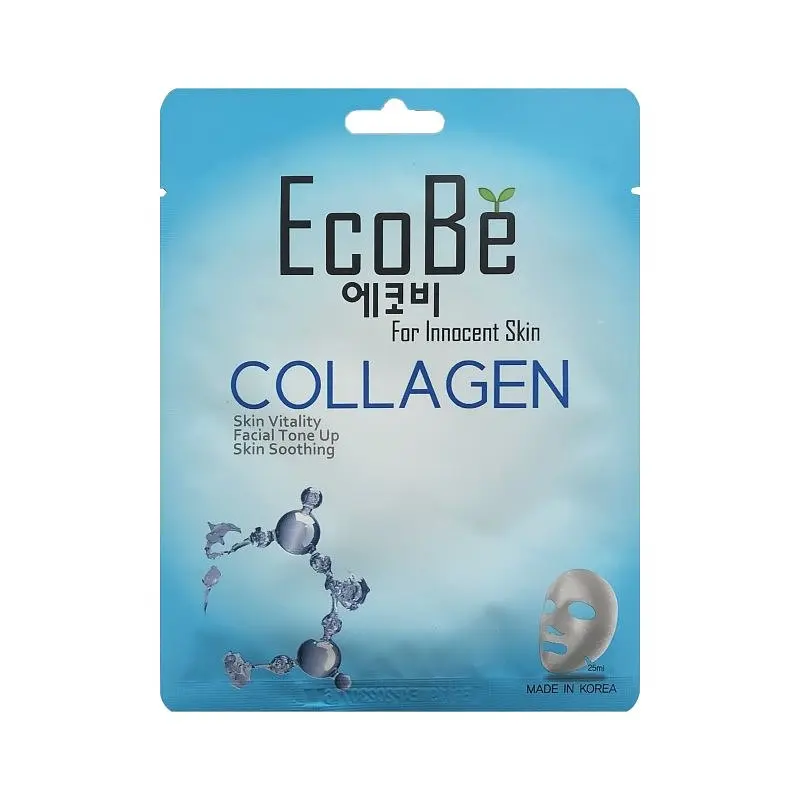 Тканинна маска для обличчя EcoBe Collagen Mask