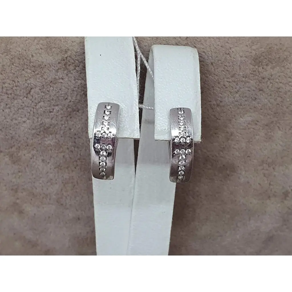 Срібні сережки Агні ТАНДЕМ з фіанітами. 2182/1Р-CZ - фото 4