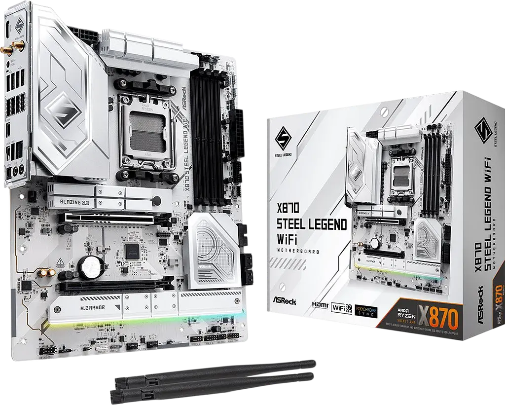 Материнська плата ASRock X870 Steel Legend Wi-Fi Socket AM5 (X870 STEEL LEGEND WIFI) Б/В - фото 4