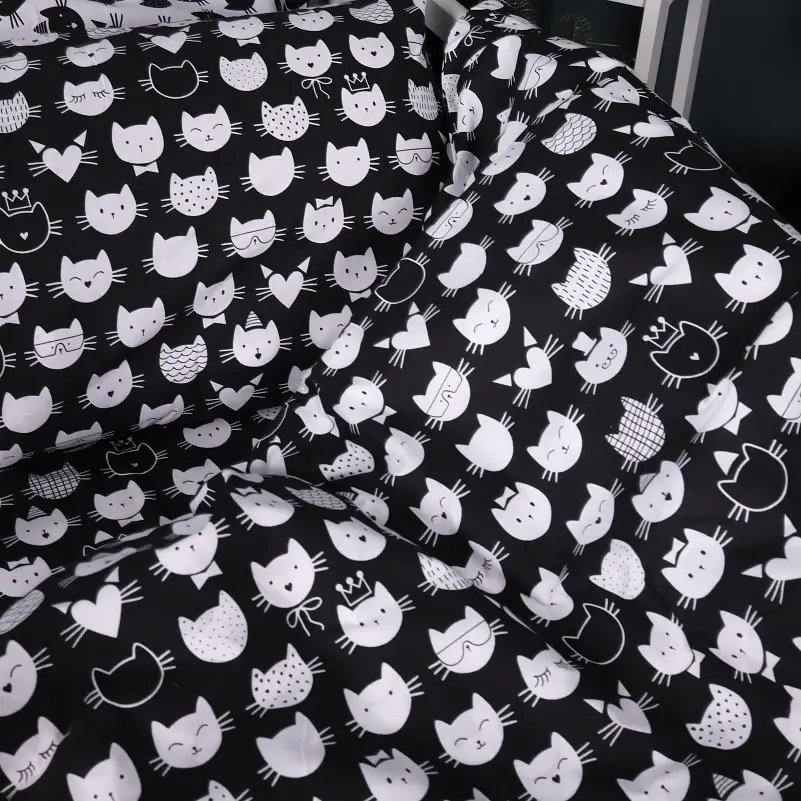Наволочка MirSon Бязь Kids Time 17-0673 Monochrome Meows чорна з білим 40х40 см (2200010185843) - фото 3