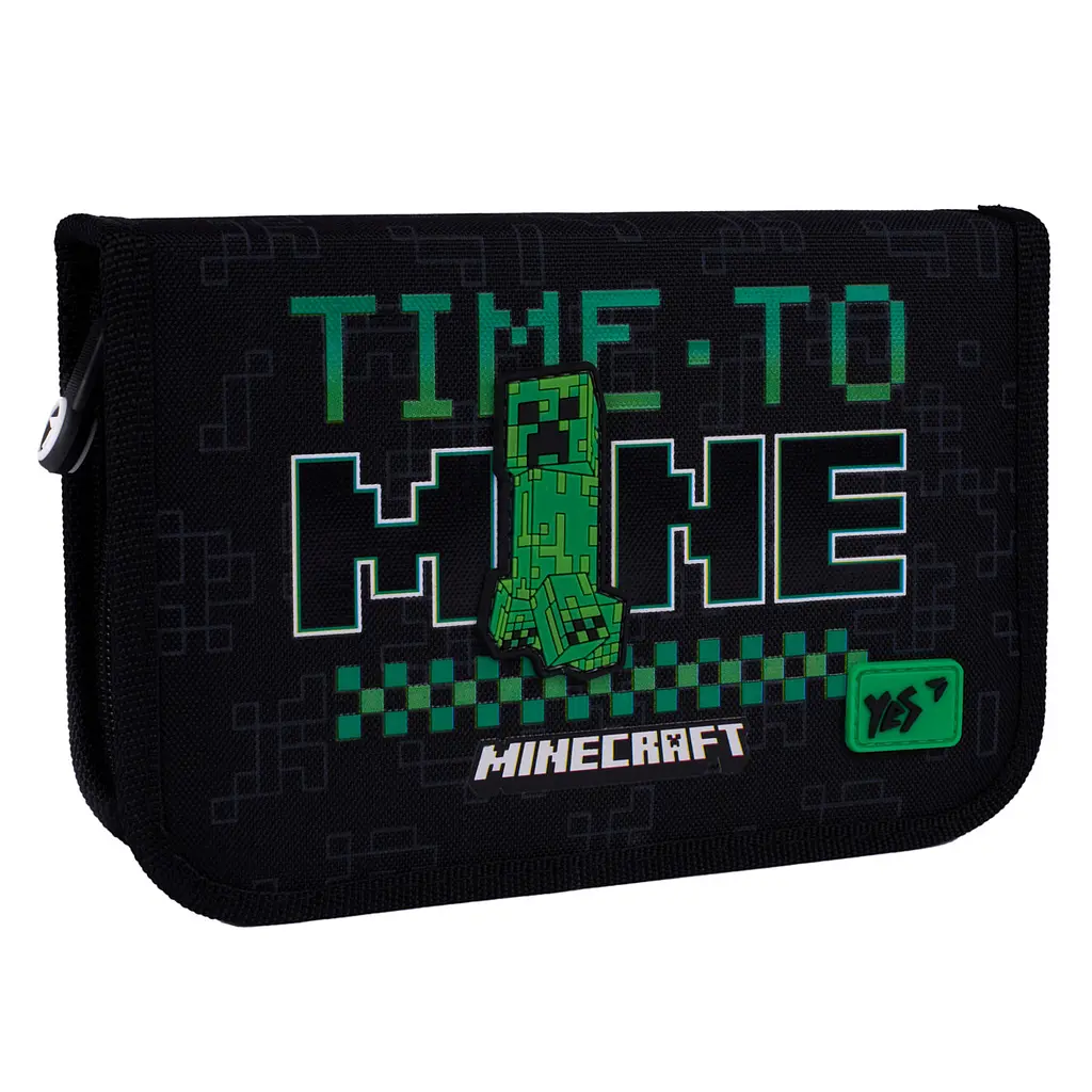 Шкільний пенал твердий одинарний з двома клапанами Yes Minecraft Time HP-04 - фото 2