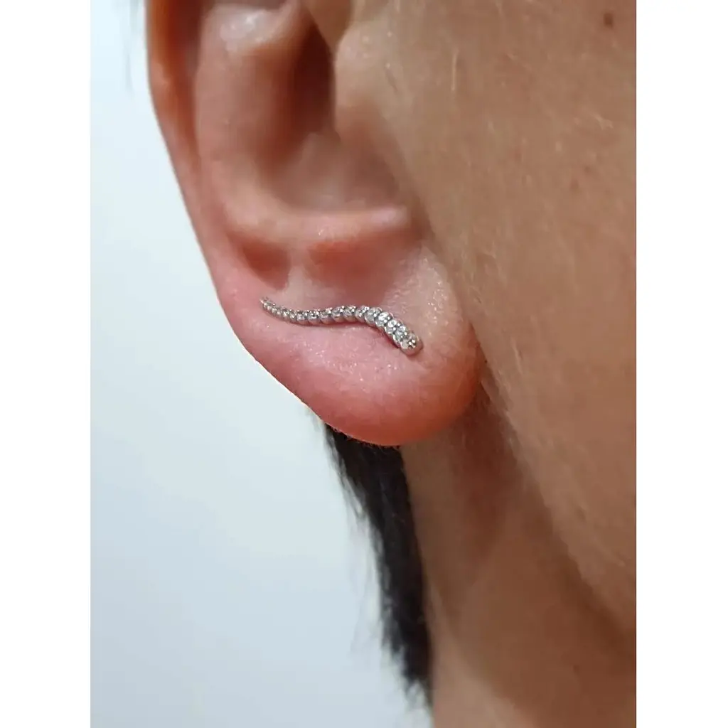 Золотые серьги-каффы Favoritum с фианитами. 211493_Б - фото 2