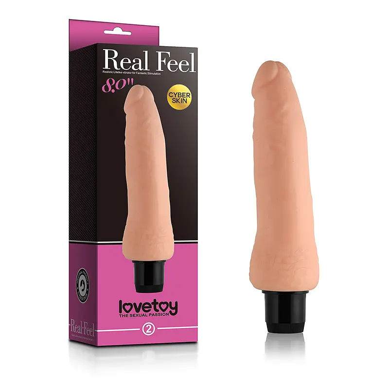 Вібратор Lovetoy Real Feel Cyberskin Vibrator 2 Flesh 8, 20 см тілесний