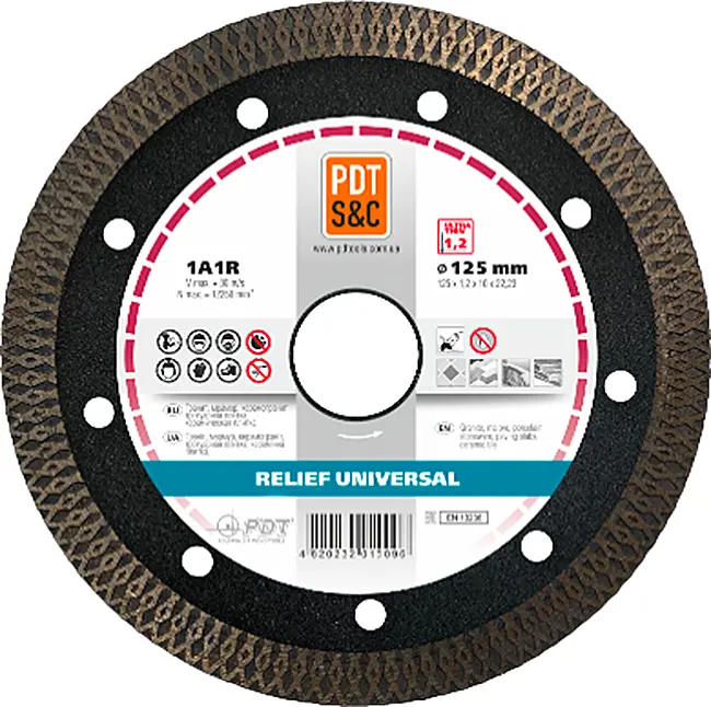 Алмазний диск універсальний PDT Relief Ultra 1A1R 125х1,2х10х22,2 мм