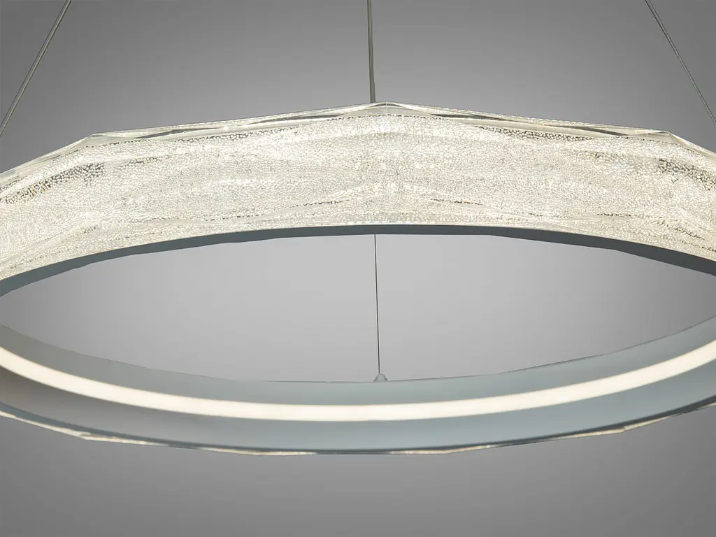 Біла підвісна LED-люстра Diasha 583-600WH, 95 Вт, з пультом, 60 см - фото 2