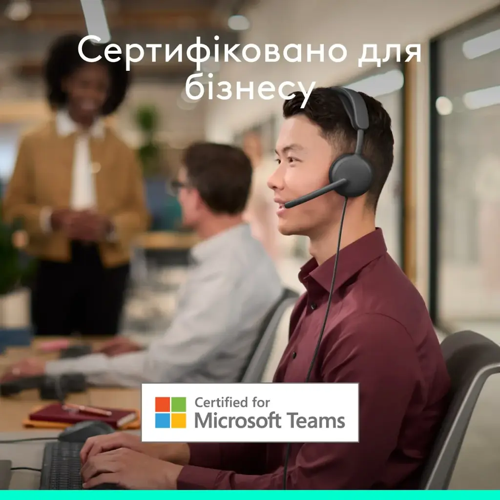 Навушники Logitech Zone Wired 2 for Business USB Graphite TEAMS version (981-001615) - фото 6