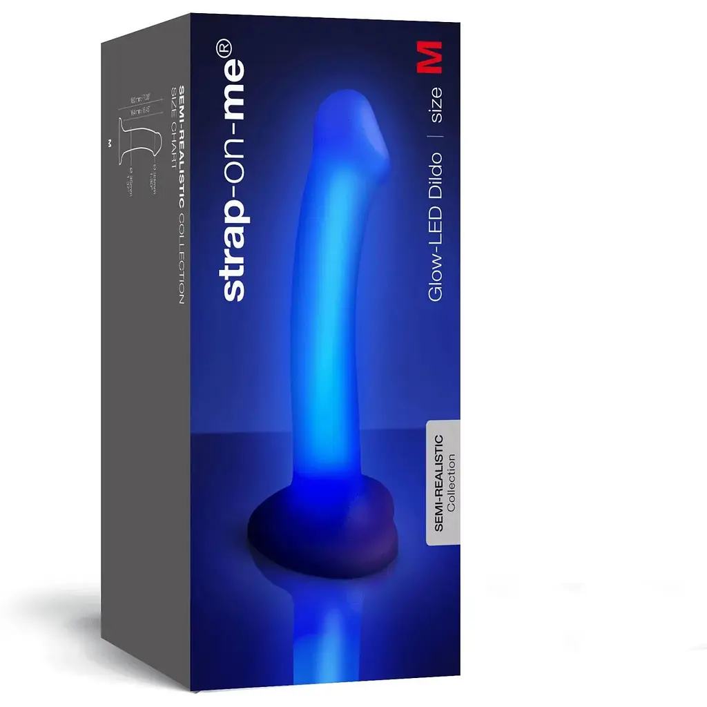 Дилдо, що світиться Strap-On-Me Glow-LED Dildo Purple - M - фото 3
