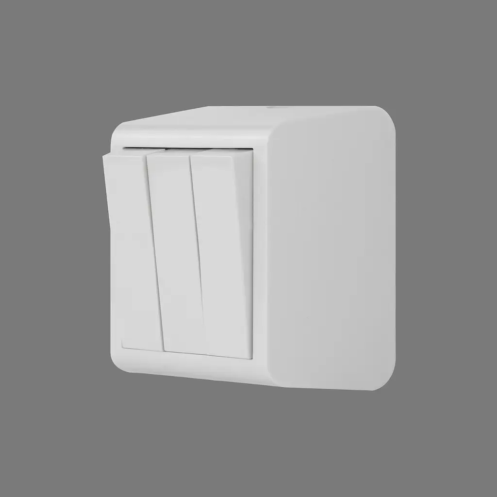 Вимикач 3-ий накладний Ovivo Electric Nivo білий - фото 3