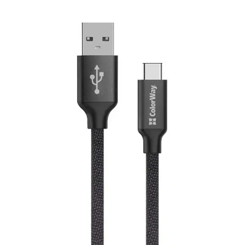 Дата кабель USB 2.0 AM to USB-C 2.0m black ColorWay (CW-CBUC008-BK)